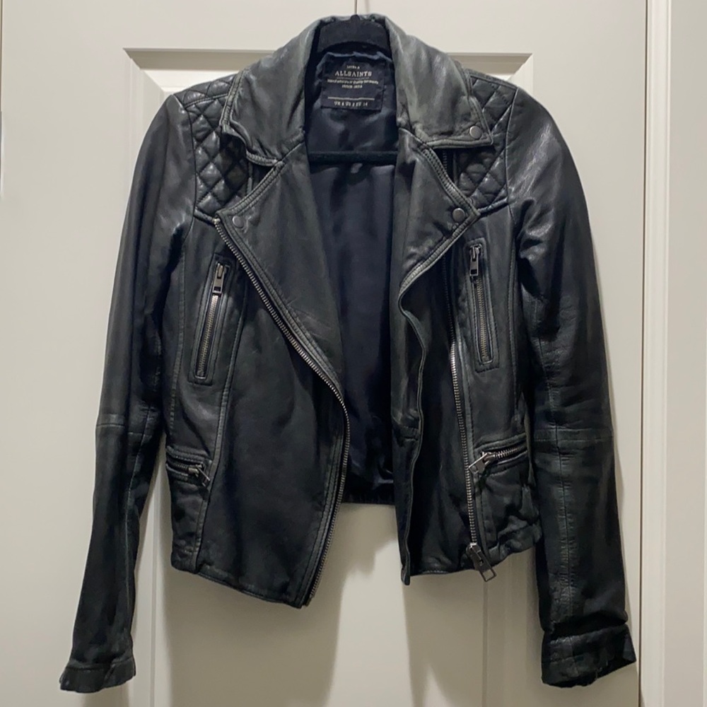 ALLSAINTS Cargo Quilted Leather Biker Jacket